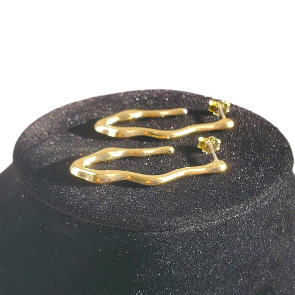 Large 14k Gold Twisted Hoops - Etsy 14K Gold Large Chunky Semi Hoop Womens Earrings Twisted Hoops Ladies Jewelry
